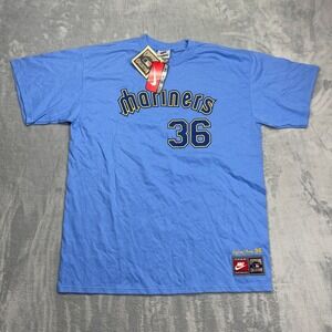 NWT Seattle Mariners Shirt Mens XL Blue Nike MLB Gaylord Perry #36 Deadstock Tee